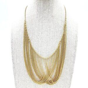 Vintage SARAH COVENTRY Chain Necklace Draped Statement Multi Strand Gold Tone